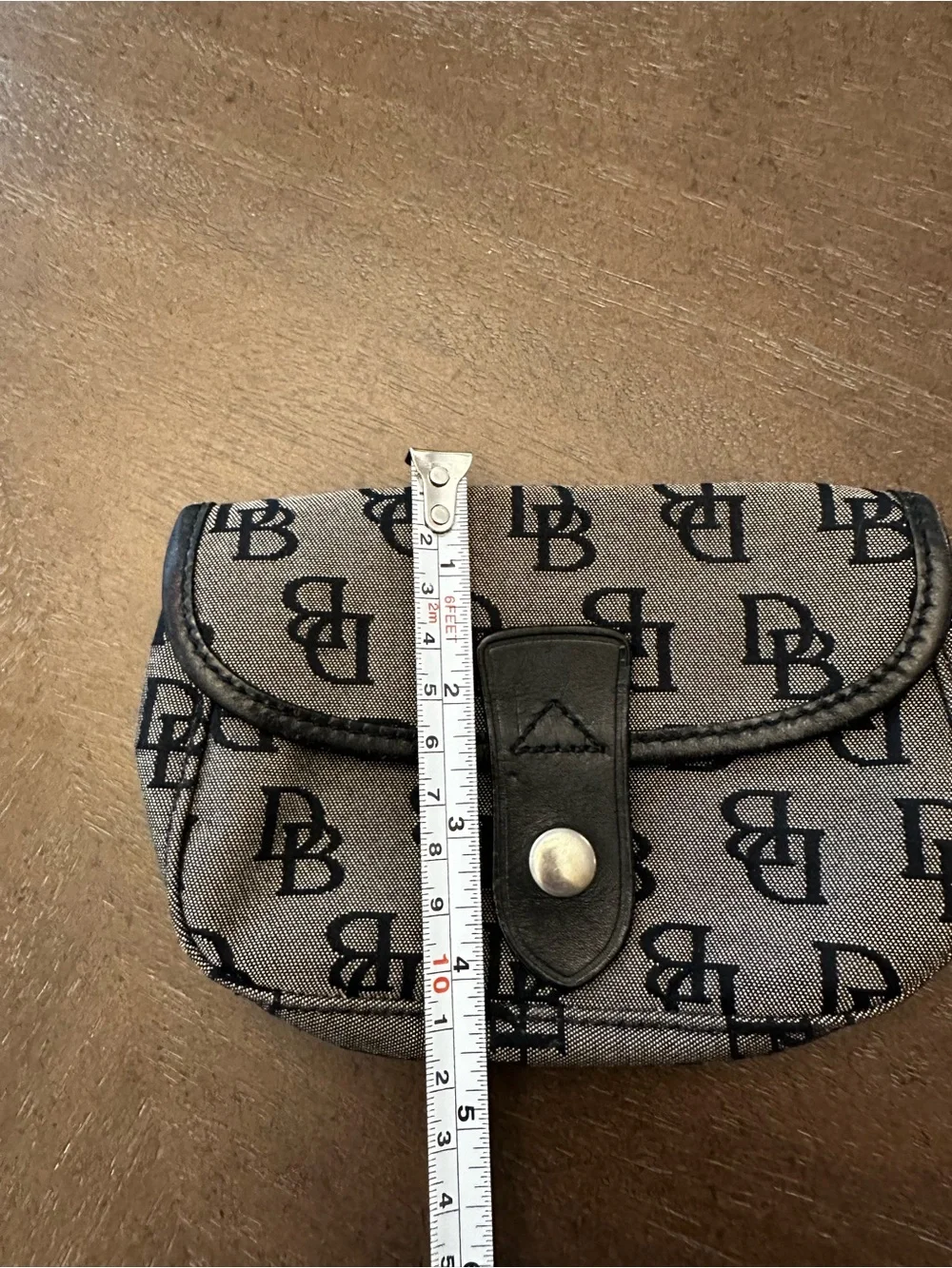 Dooney & Bourke Gray and Black Monogram Wristlet